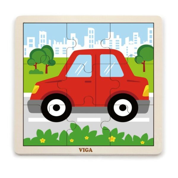Puzzle din 9 piese mari - masina, Viga - imagine 3