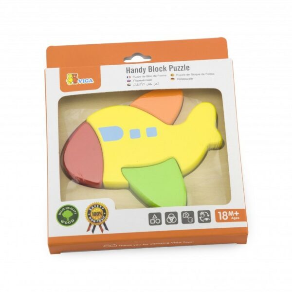 Puzzle din lemn - avion - imagine 2