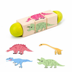 Puzzle Cuburi Rotative - Dinozauri