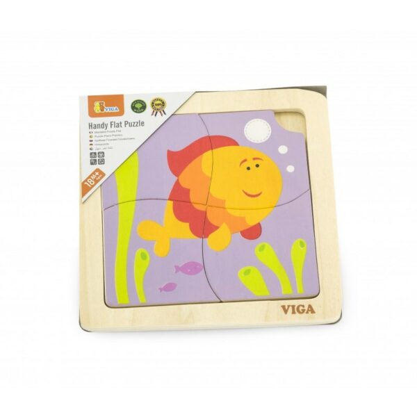 Puzzle din lemn din 4 piese mari - peste, Viga - imagine 2