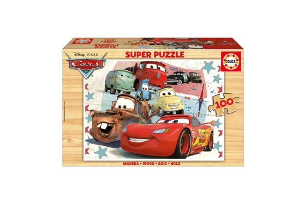 puzzle din lemn educa cars 100 piese 16800 1