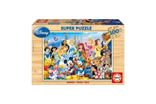puzzle din lemn educa disney family 100 piese 12002 1