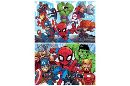 puzzle din lemn educa marvel super heroe adventures 2x25 piese 18599