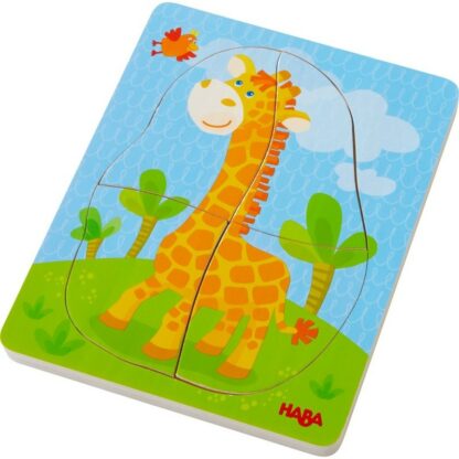 puzzle din lemn in straturi animale salbatice haba 1