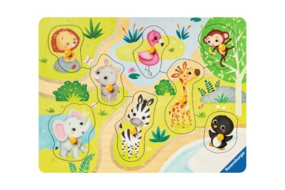 puzzle din lemn ravensburger animale zoo 8 piese 03687