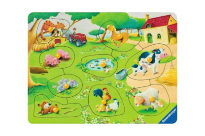 puzzle din lemn ravensburger ferma 9 piese 03683