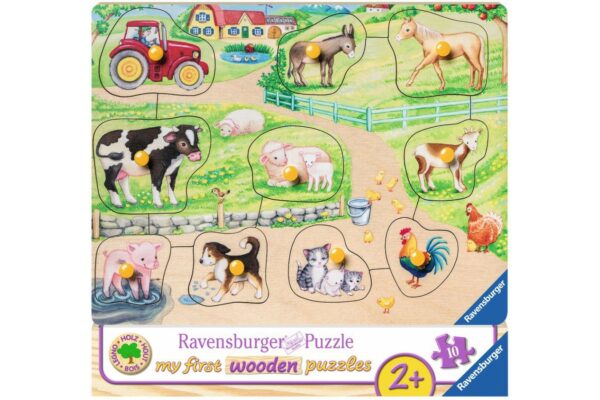 puzzle din lemn ravensburger my first wooden puzzles 10 piese 03689 1