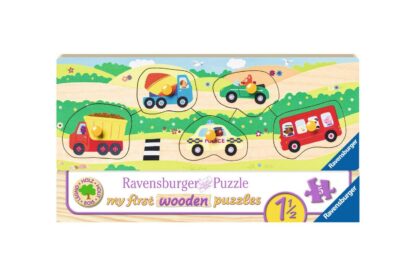 puzzle din lemn ravensburger vehicule 5 piese 03236 1