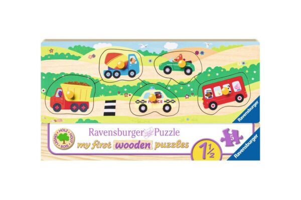 puzzle din lemn ravensburger vehicule 5 piese 03236 1
