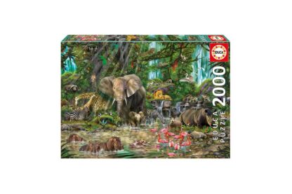 puzzle educa african jungle 2000 piese include lipici puzzle 16013 1