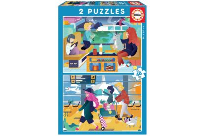 puzzle educa airport train 2x48 piese 18604 1