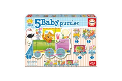 puzzle educa animals train 3 3 4 4 5 piese 17142 1