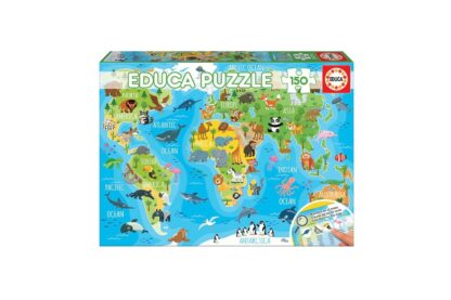 puzzle educa animals world map 150 piese 18115 1