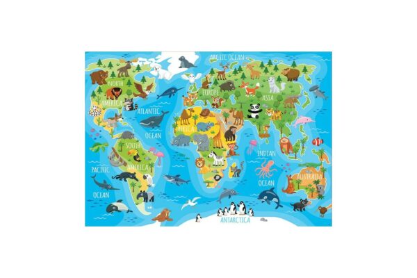 puzzle educa animals world map 150 piese 18115
