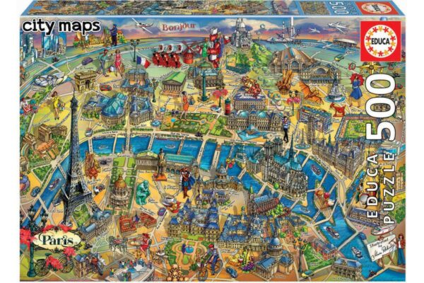 puzzle educa city maps paris 500 piese 18452 1