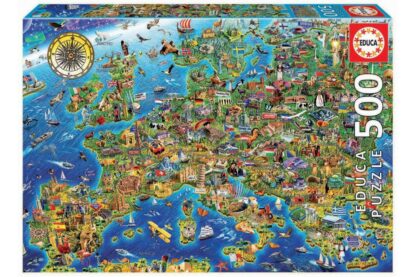 puzzle educa crazy europe map 500 piese 17962 1