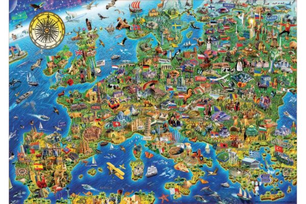 puzzle educa crazy europe map 500 piese 17962