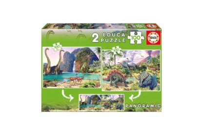 puzzle educa dino world 2x100 piese 15620 1