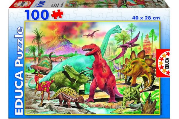 puzzle educa dinosaurs 100 piese 13179