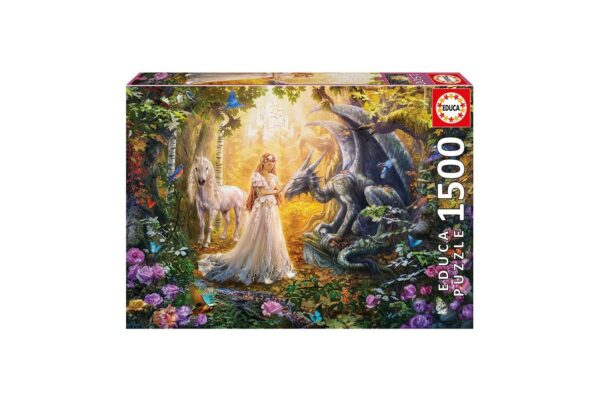 puzzle educa dragon princess and unicorn 1500 piese include lipici puzzle 17696 1