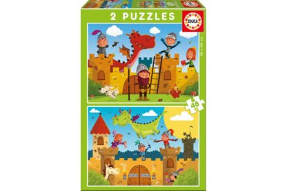 puzzle educa dragons and knights 2x48 piese 17151 1