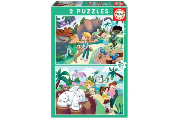 puzzle educa in the zoo 2x20 piese 18603 1