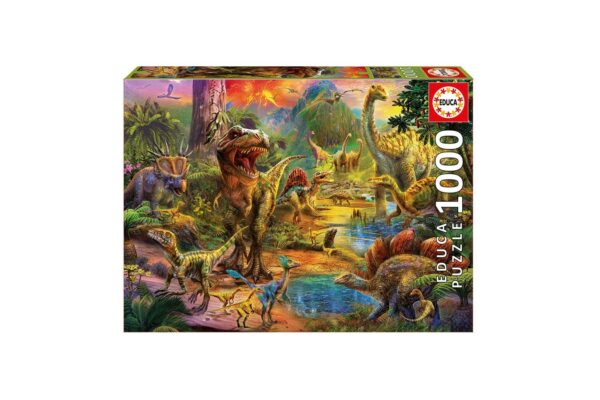 puzzle educa land of dinosaurs 1000 piese include lipici puzzle 17655 1