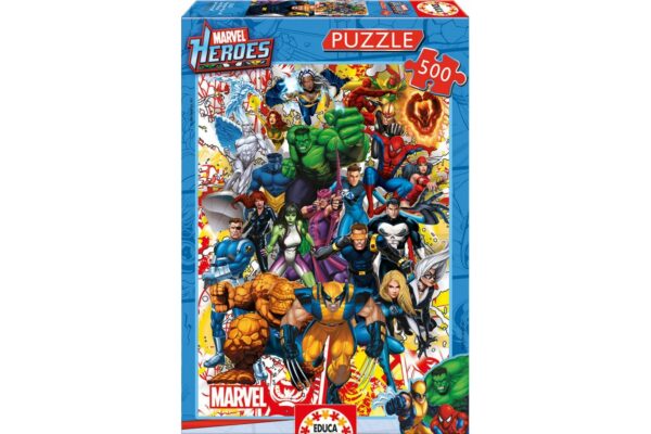 puzzle educa marvel heroes 500 piese include lipici puzzle 15560 1