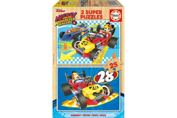 puzzle educa mickey and the roadster racers 2x25 piese 17234 1