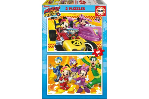 puzzle educa mickey and the roadster racers 2x48 piese 17239 1