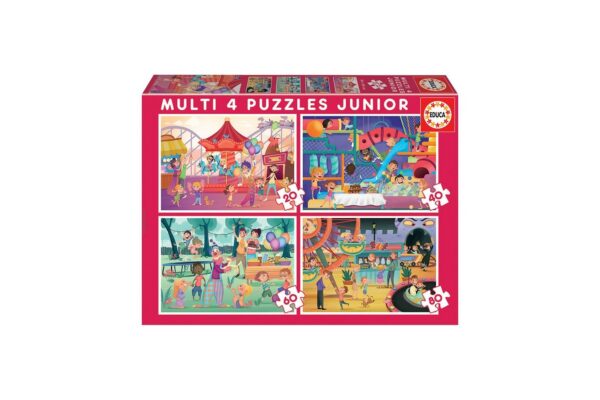 puzzle educa multi 4 junior park attractions children s party 20 40 60 80 piese 18601 1