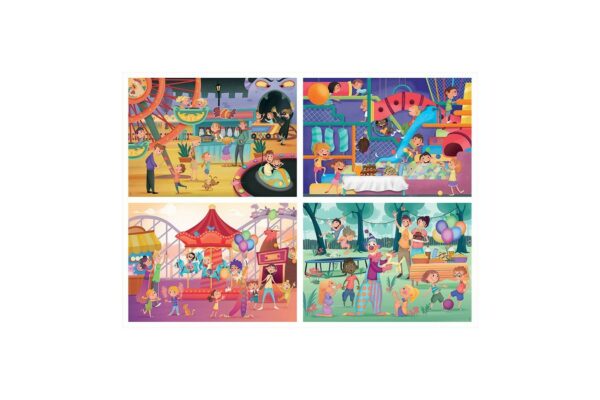 puzzle educa multi 4 junior park attractions children s party 20 40 60 80 piese 18601
