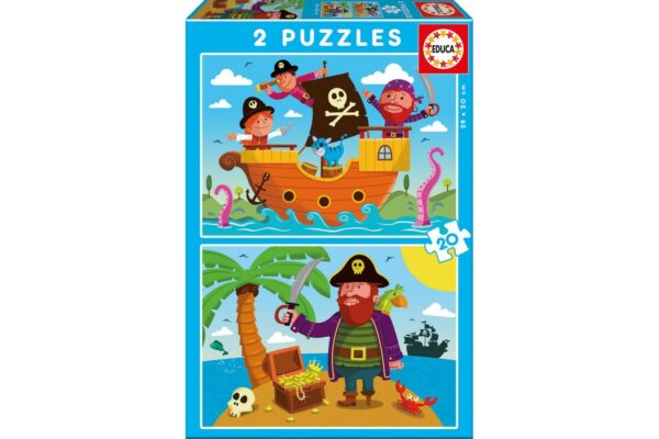 puzzle educa pirates 2x20 piese 17149 1
