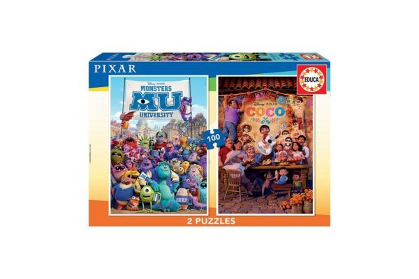 Puzzle Educa - Pixar, 2x100 piese (18635) - imagine 2