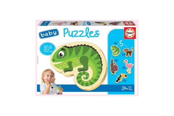 puzzle educa tropical animals 3 3 4 4 5 piese 18587 1
