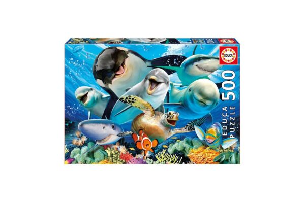 puzzle educa underwater selfies 500 piese include lipici puzzle 17647 1