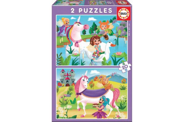 puzzle educa unicorns 2x20 piese 18064