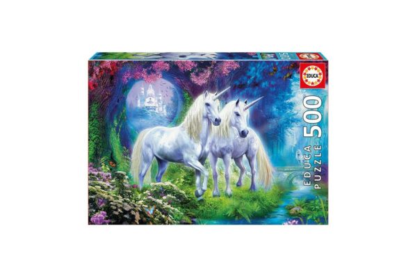 puzzle educa unicorns in the forest 500 piese include lipici puzzle 17648 1