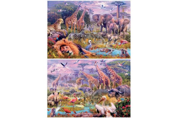 puzzle educa wild animals 2x100 piese 18606