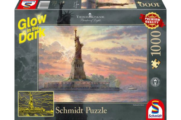 puzzle fosforescent schmidt thomas kinkade statue of liberty at dusk 1000 piese 59498 1