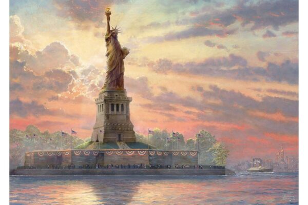 puzzle fosforescent schmidt thomas kinkade statue of liberty at dusk 1000 piese 59498
