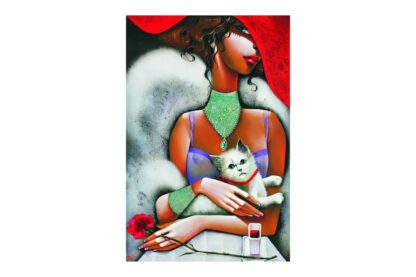 puzzle gold puzzle lady with a cat 1000 piese gold puzzle 61284