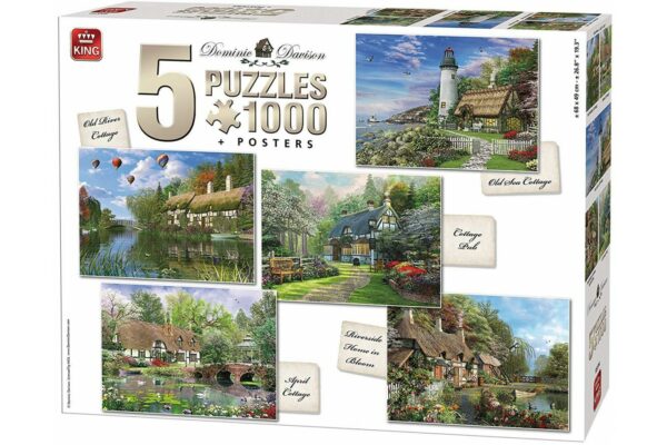 puzzle king dominic davison cottages 5x1000 piese 85514