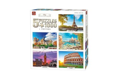 puzzle king international 5 puzzles city collection 5x1000 piese king puzzle 85513