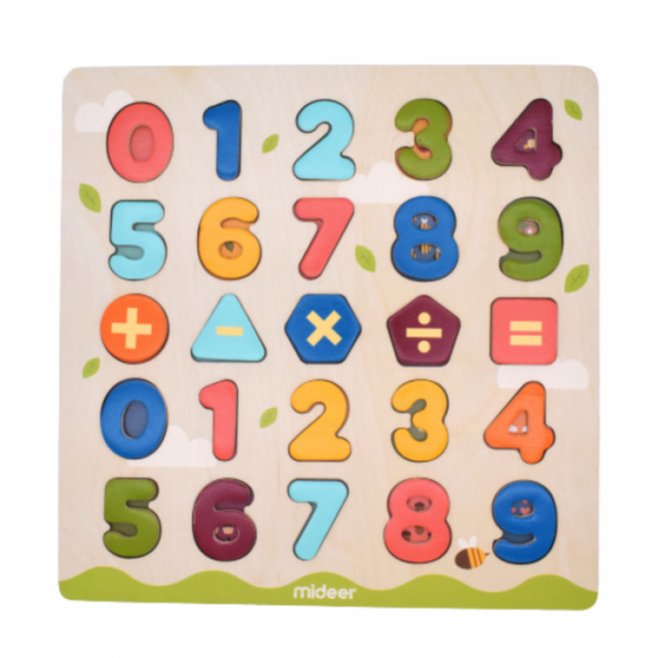 Puzzle Cifre Magnetice din Lemn