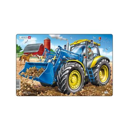 puzzle midi constructii buldozer albastru orientare tip vedere 15 piese larsen