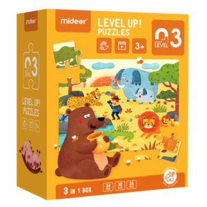 Puzzle nivel 3, intermediar, Scena naturala, 4 cutii incluse