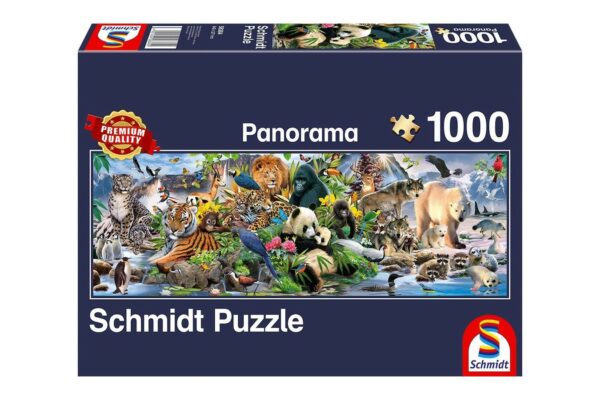 puzzle panoramic schmidt colorful animal kingdom panorama 1000 piese 58384 1