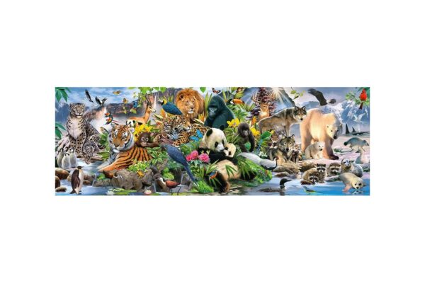 puzzle panoramic schmidt colorful animal kingdom panorama 1000 piese 58384