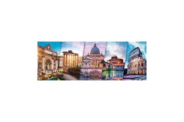 puzzle panoramic trefl collage rome 500 piese 29505